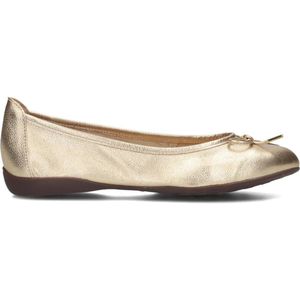 Stefano Lauran, Schoenen, Dames, Geel, 38 EU, Leer, Gouden Metallic Ballerina's met Strik