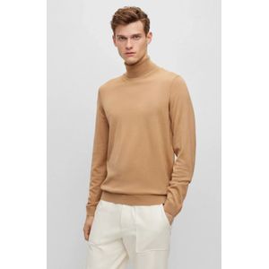 Hugo Boss, Truien, Heren, Bruin, 3Xl, Wol, Slim Fit Coltrui in Beige