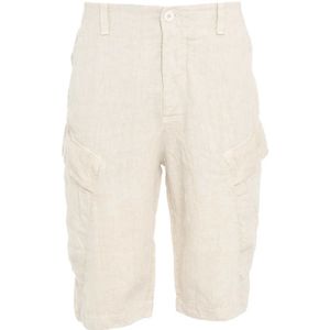 Transit, Linnen Bermuda Shorts Wit, Heren, Maat:M