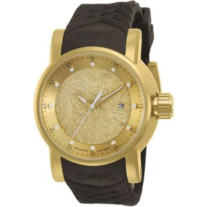 Invicta Watches, Accessoires, Heren, Geel, ONE Size, S1 Rally Automatisch Horloge - Gouden Wijzerplaat