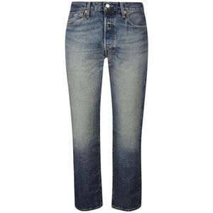 Levi's, Jeans, Heren, Blauw, W33 L34, Denim, Originele Blauwe Jeans, Rechte Snit