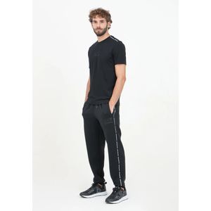 Emporio Armani Ea7, Broeken, Heren, Zwart, S, Zwarte sportieve broek met zijstreep