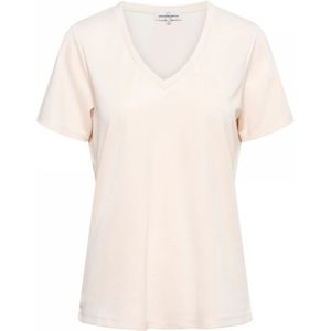 &Co Woman, Tops, Dames, Beige, S, Polyester, Modal V-Hals Top