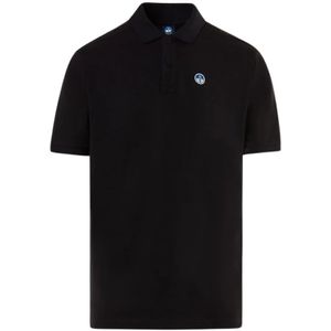 North Sails, Logo Patch Polo Shirt Zwart, Heren, Maat:L