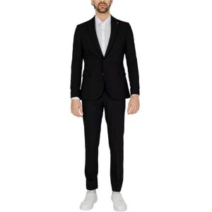 Mulish, Pakken, Heren, Zwart, XL, Polyester, Zwarte Blazer Lange Mouwen Voorzakken