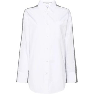 Stella McCartney, Blouses & Shirts, Dames, Veelkleurig, S, Katoen, Grijze Textuur Trui Laagjes Effect