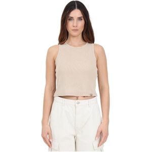 Dickies, Sleeveless Tops Beige, Dames, Maat:S