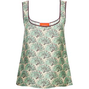 La DoubleJ, Tops, Dames, Groen, XL, Zijden Twirl Top