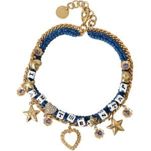 Dolce & Gabbana, Accessoires, Dames, Geel, ONE Size, Ster Charm Armband Blauwe Kristal