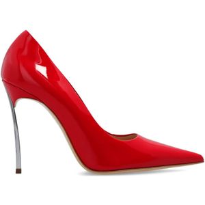 Casadei, Schoenen, Dames, Rood, 36 EU, Leer, Super Blade glanzende stiletto pumps