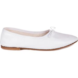 Douuod Woman, Ballerina Schoenen Ronde Neus Italiaans Leer Wit, Dames, Maat:38 EU