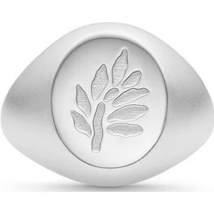 Julie Sandlau, Accessoires, Dames, Grijs, 46 MM, Ovale Tree of Life Zegelring