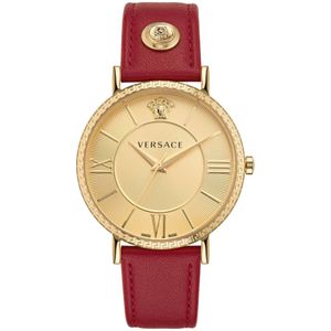 Versace, Eternal Siliconen Horloge Rood Goud Geel, Dames, Maat:ONE Size