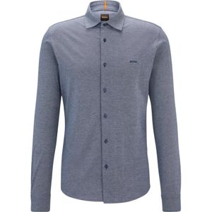 Hugo Boss, Overhemden, Heren, Blauw, S, Katoen, Heren Mysoft Lange Mouwen Overhemd