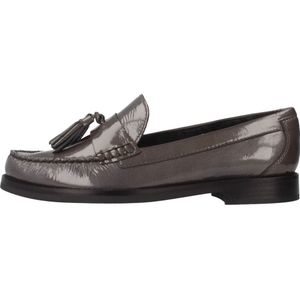 Geox, Schoenen, Dames, Grijs, 37 EU, Leer, Grijze Patentleren Kwastloafers