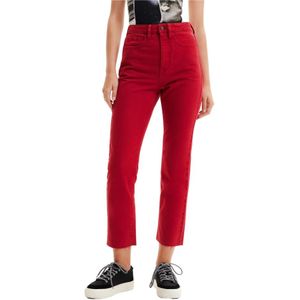 Desigual, Straight Jeans Rood, Dames, Maat:S