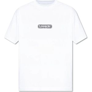 Givenchy, Tops, Heren, Wit, M, Katoen, T-shirt met logo