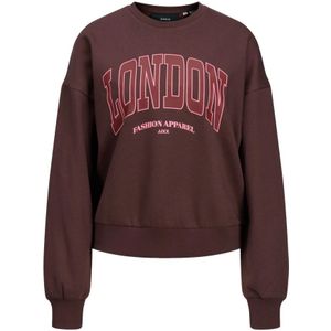 Jack & Jones, Sweatshirts & Hoodies, Dames, Bruin, S, Katoen, Merle RLX Ronde Hals Sweater Bruin