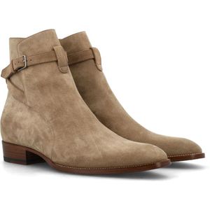 Saint Laurent, Schoenen, Heren, Beige, 41 EU, Leer, Jodhpur Laarzen Gesloten Neus Cigar