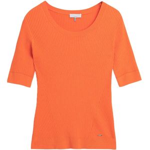 Cinque, Truien, Dames, Oranje, XS, Modern Gebreid Shirt voor Jeans of Rokken