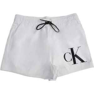 Calvin Klein, Badkleding, Heren, Wit, 2Xl, Polyester, Witte Trekkoord Boxershort Mannen