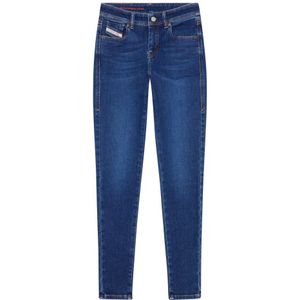 Diesel, Jeans, Dames, Blauw, W27 L30, Denim, Super Skinny Donkerblauwe Jeans