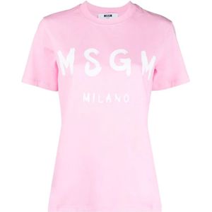 Msgm, T-shirts Roze, Dames, Maat:XS