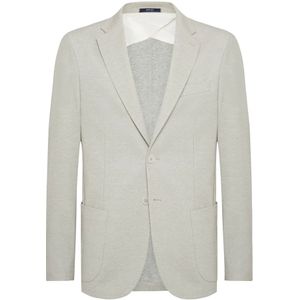 Boggi Milano, Jersey Gedrukte Fantasie Blazer Beige, Heren, Maat:M