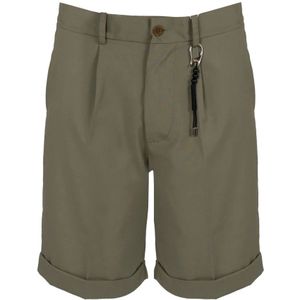 Xagon Man, Korte broeken, Heren, Groen, M, Polyester, Eenvoudige Shorts Rits Knoop Zakken Italië