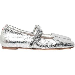 Halmanera, Zilver Metallic Ballerina Page 22 Grijs, Dames, Maat:36 EU