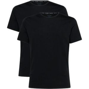 Calvin Klein, Modern Cotton 2-Pack Crewneck T-Shirt Zwart, Heren, Maat:S