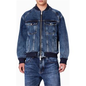 Armani Exchange, Jassen, Heren, Blauw, S, Denim, Bomber Denim Jack