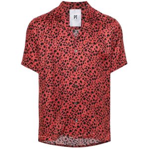 PT Torino, Overhemden, Heren, Rood, M, Rode Blouse Italië Gemaakt Kraag