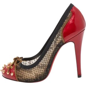 Christian Louboutin Pre-owned, Pre-owned, Dames, Zwart, 36 EU, Pre-owned Lace heels