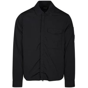 C.p. Company, Zwarte Zak Overshirt Zwart, Heren, Maat:L