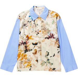 Munthe, Blouses & Shirts, Dames, Veelkleurig, M, Katoen, Gedrukte blouse met lange mouwen