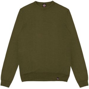 Colmar, Sweatshirts & Hoodies, Heren, Groen, S, Wol, Groene Wol Crew Neck Sweater