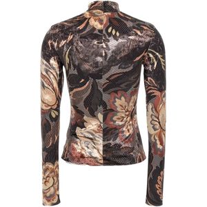 Etro, Tops, Dames, Veelkleurig, L, Chenille Paisley Print Turtleneck Sweater