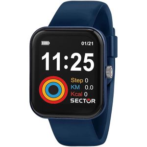 Sector No Limits, S-03 Smart Digitaal Blauw Horloge Blauw, Heren, Maat:ONE Size