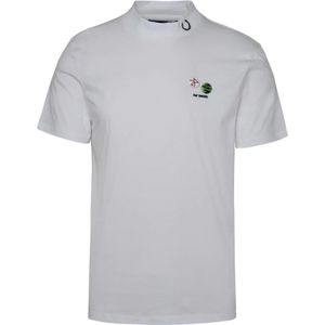 Fred Perry, Tops, Heren, Wit, M, Katoen, Witte katoenen T-shirt met logo borduursel