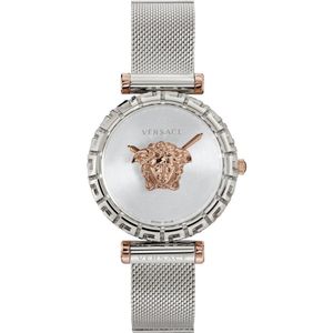 Versace, Accessoires, Dames, Grijs, ONE Size, Empire Greca Zilveren Horloge
