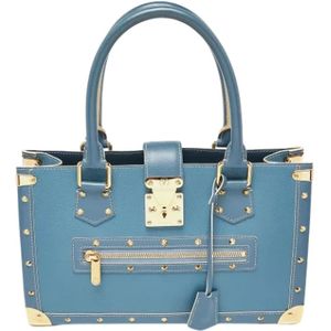 Louis Vuitton Vintage, Pre-owned, Dames, Blauw, ONE Size, Pre-owned Leather totes