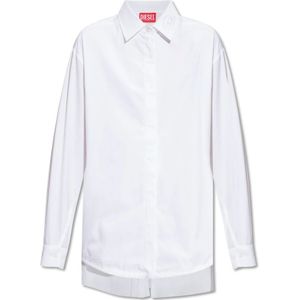 Diesel, Blouses & Shirts, Dames, Wit, XL, ‘C-Entel’ shirt