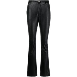 Twinset, Broeken, Dames, Zwart, M, Leer, 5-Pocket broek