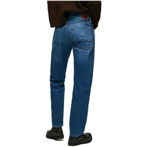 Pepe Jeans, Jeans, Dames, Blauw, W27 L30, Katoen, Klassieke Straight Leg Jeans