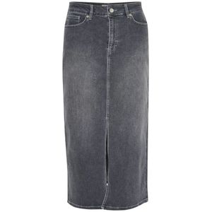 Part Two, Rokken, Dames, Grijs, L, Denim, Grijze Denim Rok Klassieke Stijl