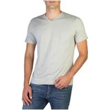 Diesel, Heren Logo V-Hals Katoenen T-Shirt Grijs, Heren, Maat:M