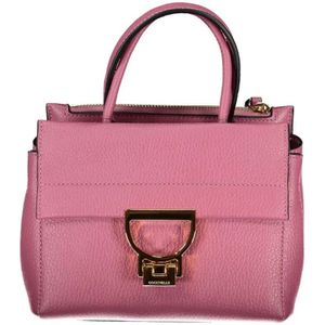 Coccinelle, Tassen, Dames, Roze, ONE Size, Roze Leren Handtas met Handvatten