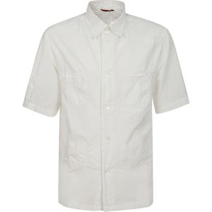 Barena Venezia, Overhemden, Heren, Wit, S, Katoen, Witte Katoenen Overhemd met Geborduurd Zakje