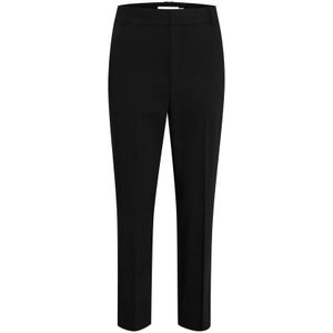 InWear, Broeken, Dames, Zwart, L, Katoen, Klassieke Slim-Fit Broek 30107627 Zwart